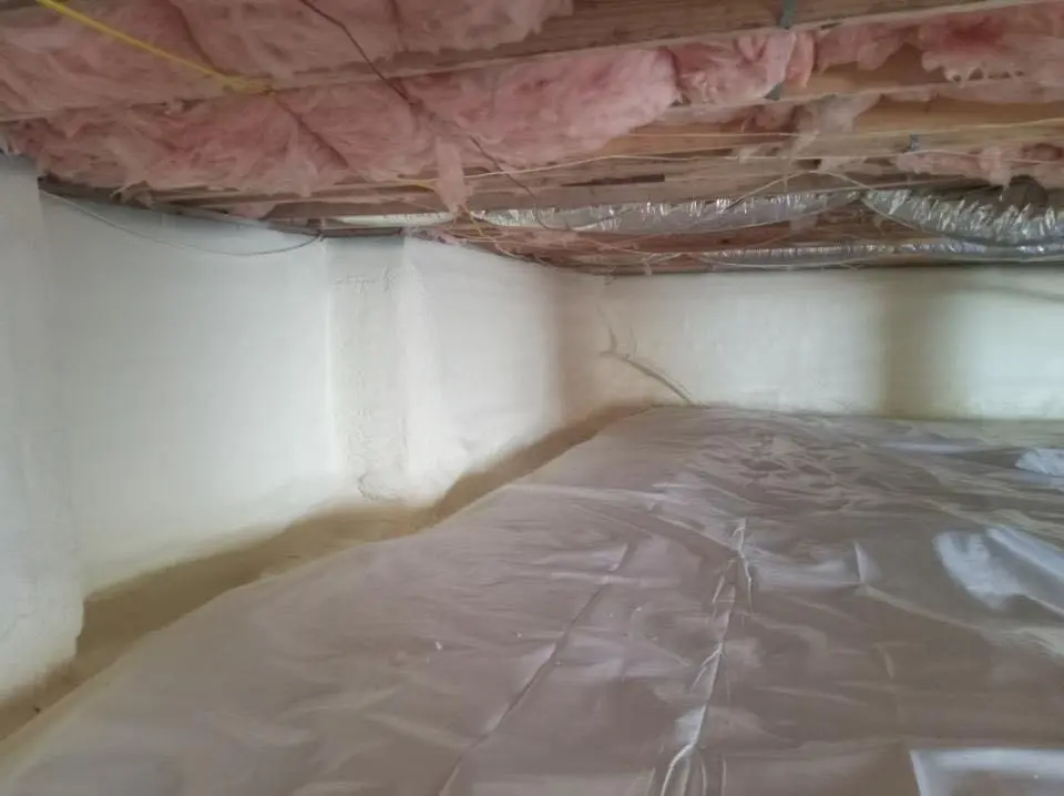 Crawl space encapsulation with closed-cell spray foam for Attic Insulation in Minot